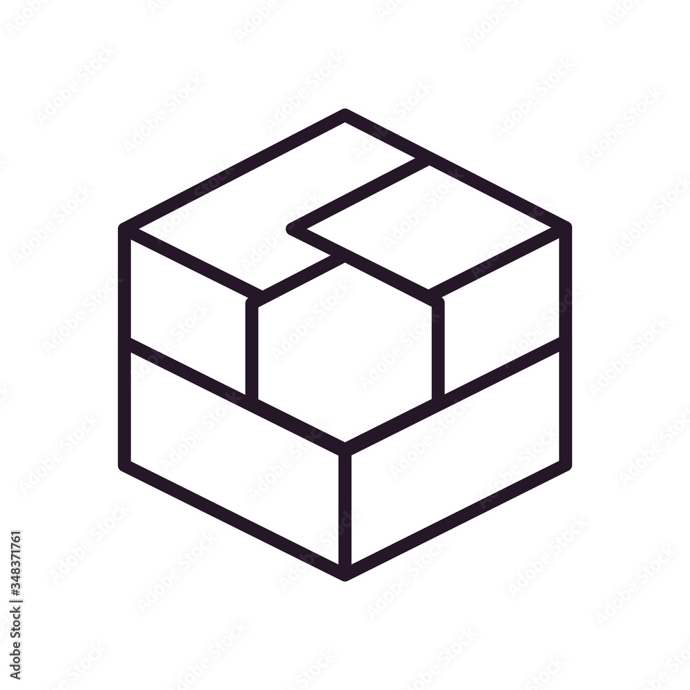 Abstract hexagon shape line style icon vector design Abstract hexagon shape line style icon vector design