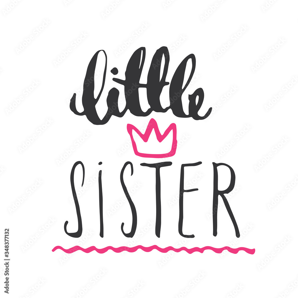 Sister calligraphic Lettering sign, child nursery printable phrase ...
