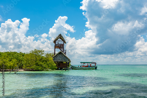 Fototapeta Naklejka Na Ścianę i Meble -  Isla de la Pasion (Holbox, Quintana Roo), Mexico: view of the little island of Passion in the 
