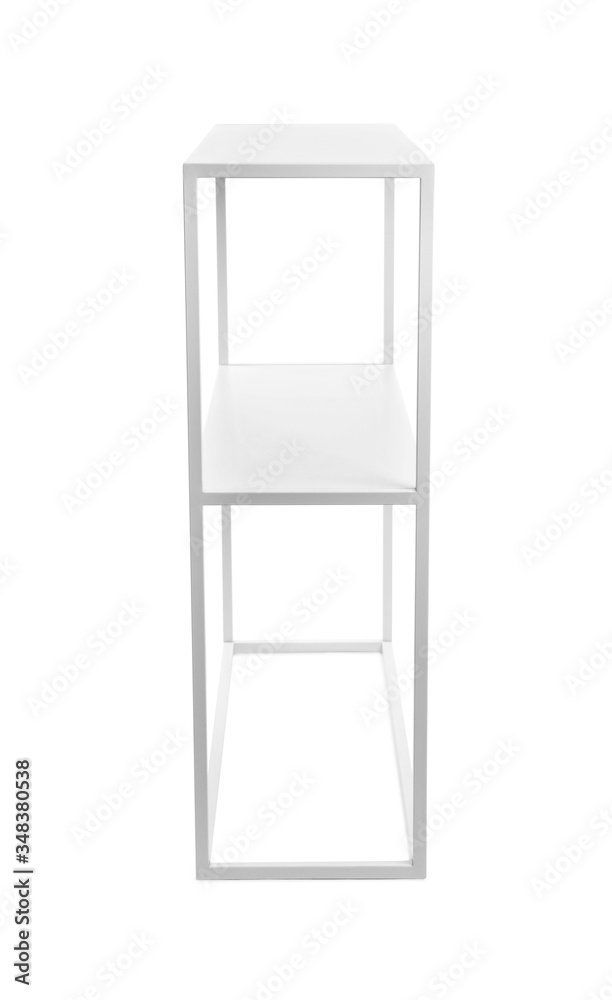 Empty modern shelving unit isolated on white Empty modern shelving unit isolated on white