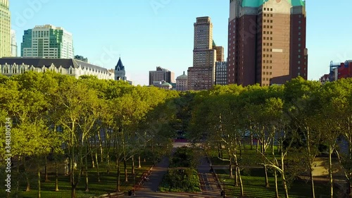 Pull Back Shot of Cadman Plaza Park in Brooklyn photo