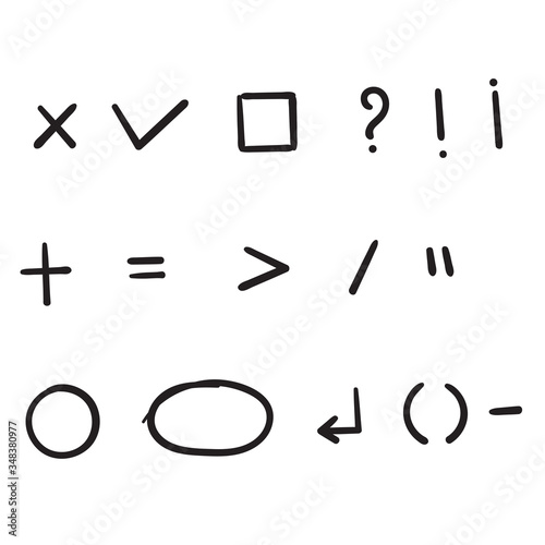 hand drawn doodle mark element collection vector