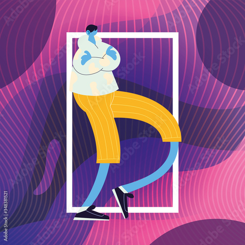 man walking and dancing with style