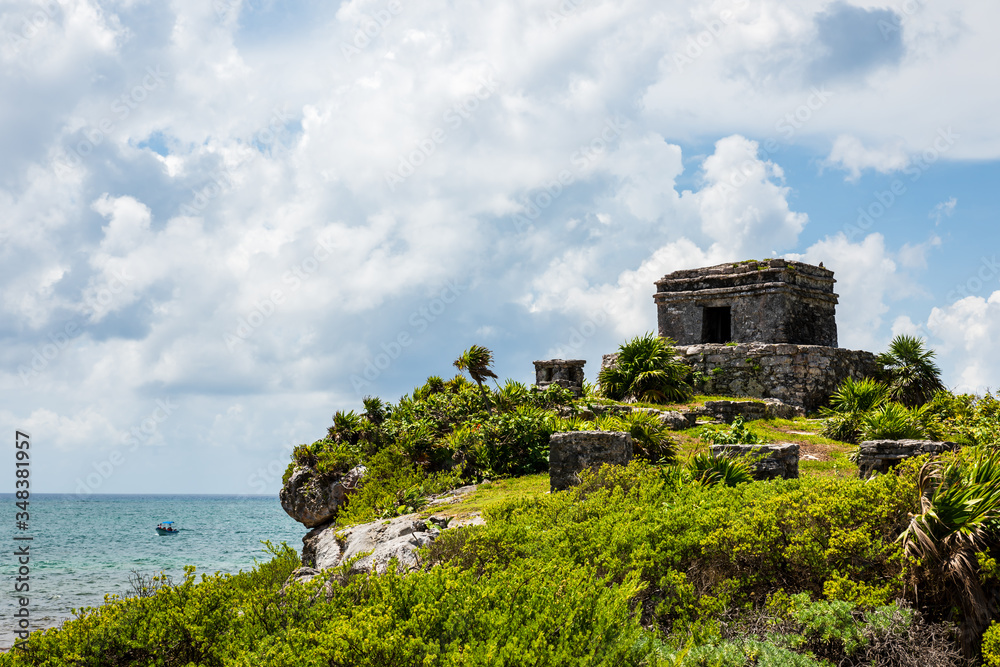 Ruins in the Tulum National Park along the Riviera Maya (Yucatan, Mexico).