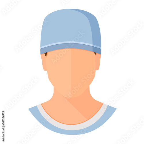 Doctor or nurse in uniform medical staff icon. Flat cartoon style vector illustration avatar isolated on white background.