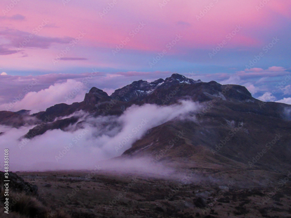 sunrise in the mountains. Rucu Pichincha