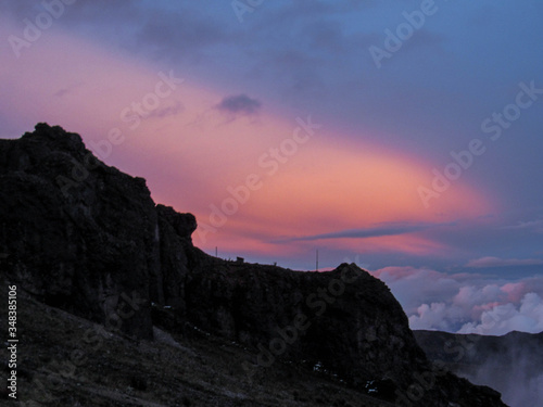 sunset in the mountains. Guagua Pichincha