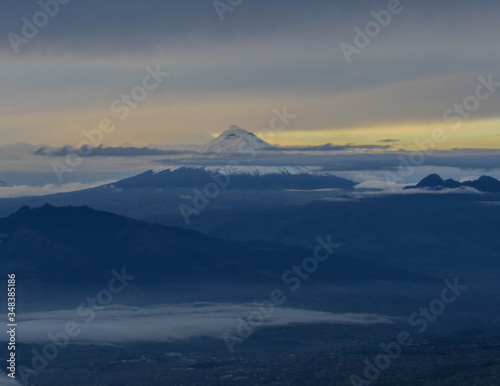 Sunrise and Cotopaxi volcano 