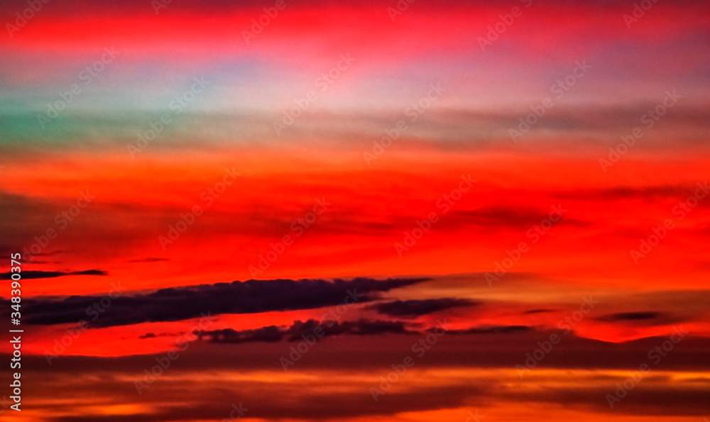 red sky at sunset, sky, clouds, beautiful, blue, dramatic, dusk, intense, Siesta Key, Florida