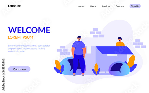 Welcome page landing page template