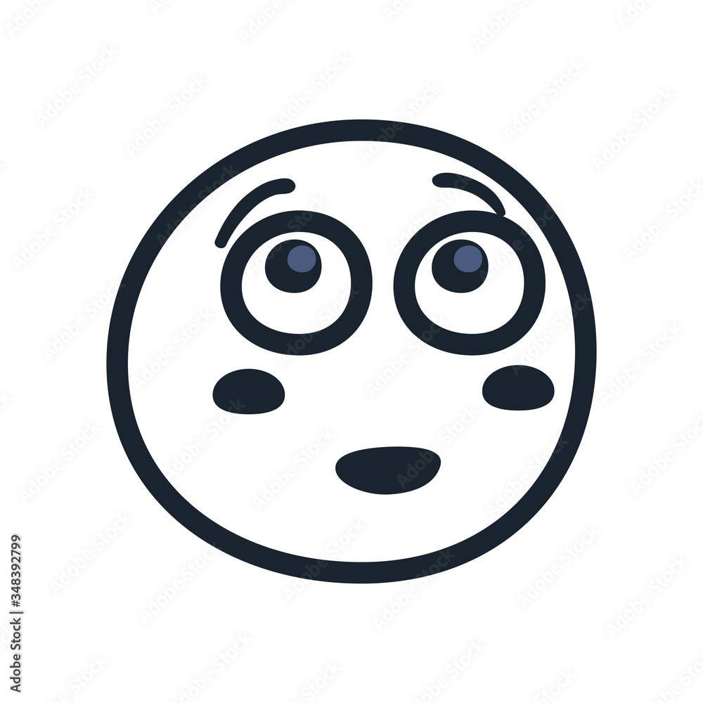blush emoji face line style icon vector design blush emoji face line style icon vector design
