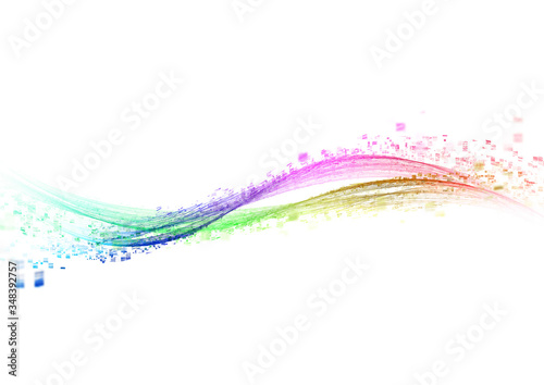 カラーグラデーションの抽象的な波の模様