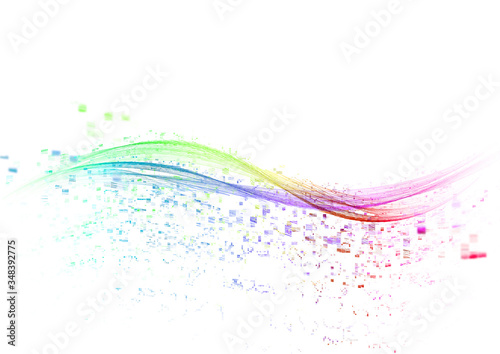 カラーグラデーションの抽象的な波の模様