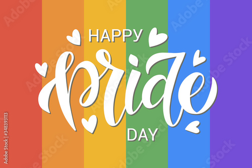 LGBT vector illustration. Pride day hand drawn lettering