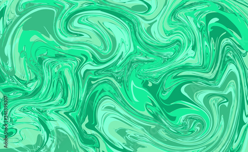 Abstract color Liquid marble background. Green tone Modern and harmonies wave.
