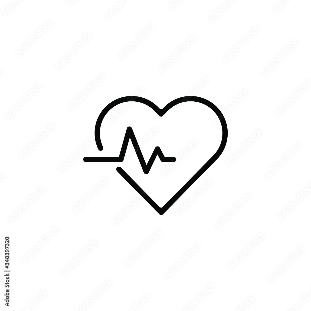 Heartbeat Icon Vector Illustration Logo Template. Heart pulse vector icon or logo element in outline style. Life icon vector. Flat Icon Heart Cardiology Symbol. Heartbeat Icon Vector Illustration Logo Template. Heart pulse vector icon or logo element in outline style. Life icon vector. Flat Icon Heart Cardiology Symbol.