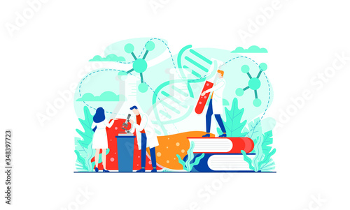 Laboratory research medical vector illustration concept template background isolated can be use for presentation web banner UI UX landing page