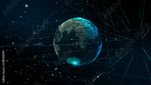 科学と近未来　青い地球　グローバルネットワーク
