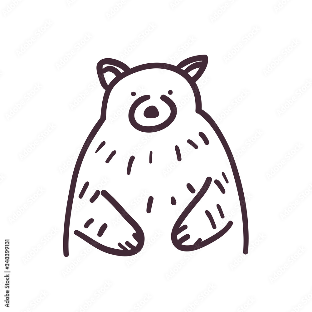 bear cartoon line style icon vector design bear cartoon line style icon vector design
