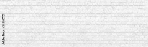 panorama Structural white clean Brick Wall. Panoramic Solid Surface. stone background. brick wall texture background wide and high resolution photo.