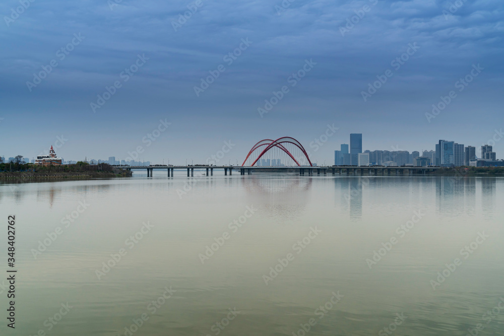 Obraz premium yangtze river cable stayed bridge
