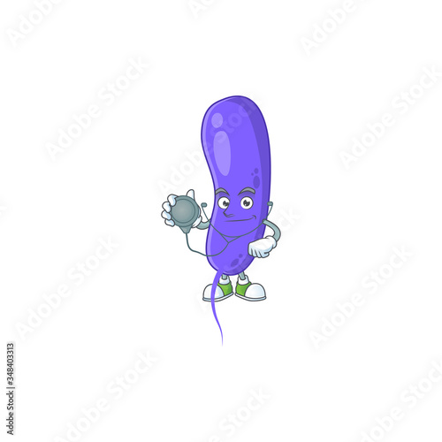 Cartoon character of cholerae dedicated Doctor Work with stethoscope