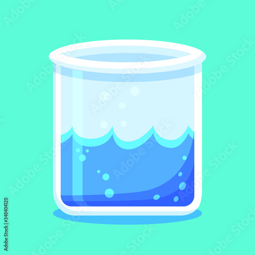 Beaker Cup. Chemistry Laboratory Equipment Logo and Icon
