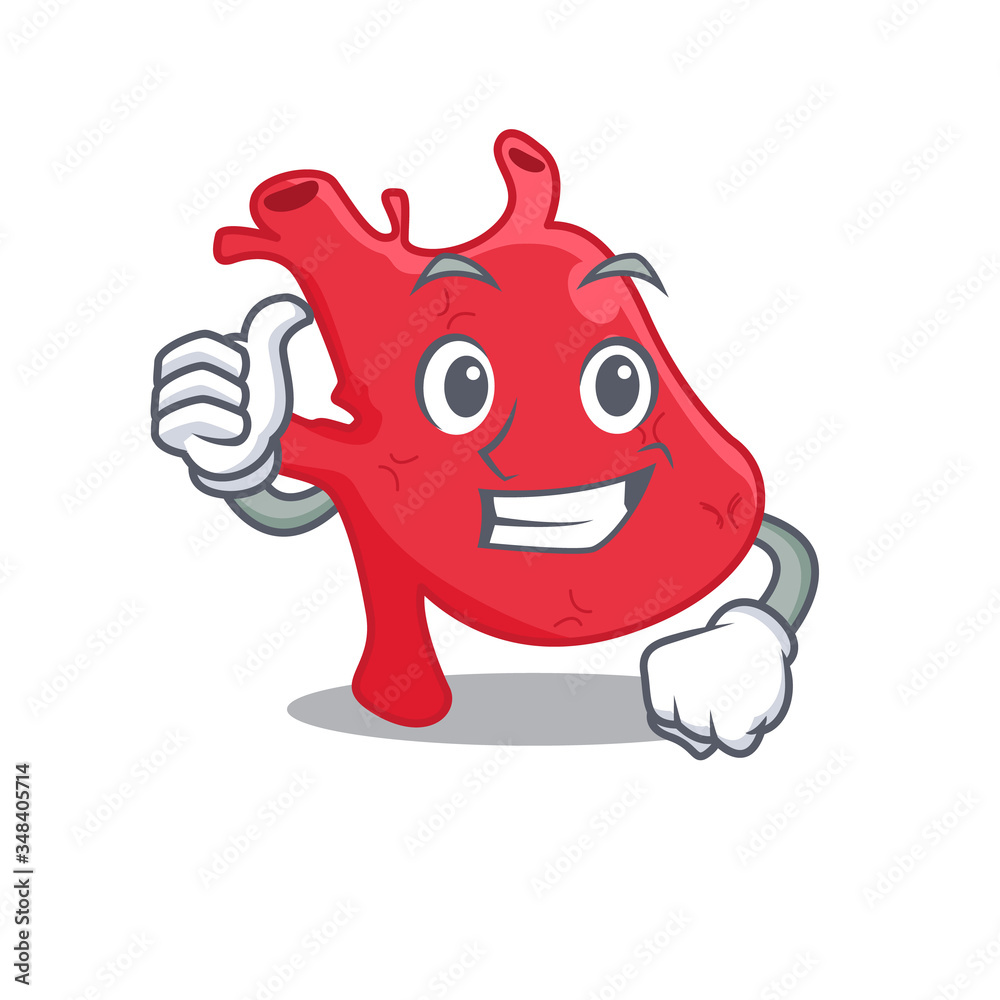 Fototapeta premium Heart cartoon character design making OK gesture