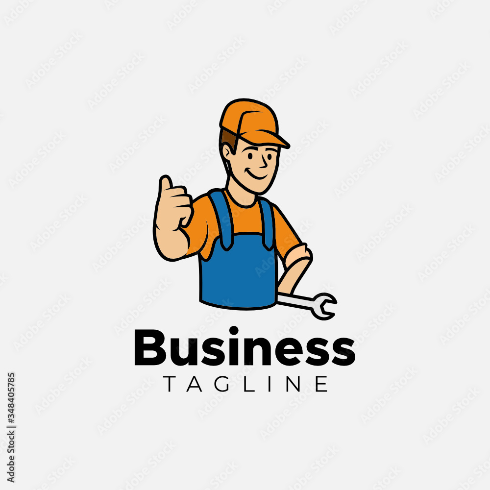 Minimalist flat design handyman logo design vector template Minimalist flat design handyman logo design vector template