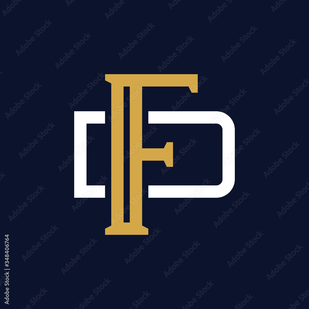 Initial Letter FD DF Monogram Logo Design Initial Letter FD DF Monogram Logo Design