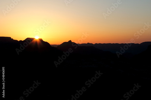 sunset over the mountains