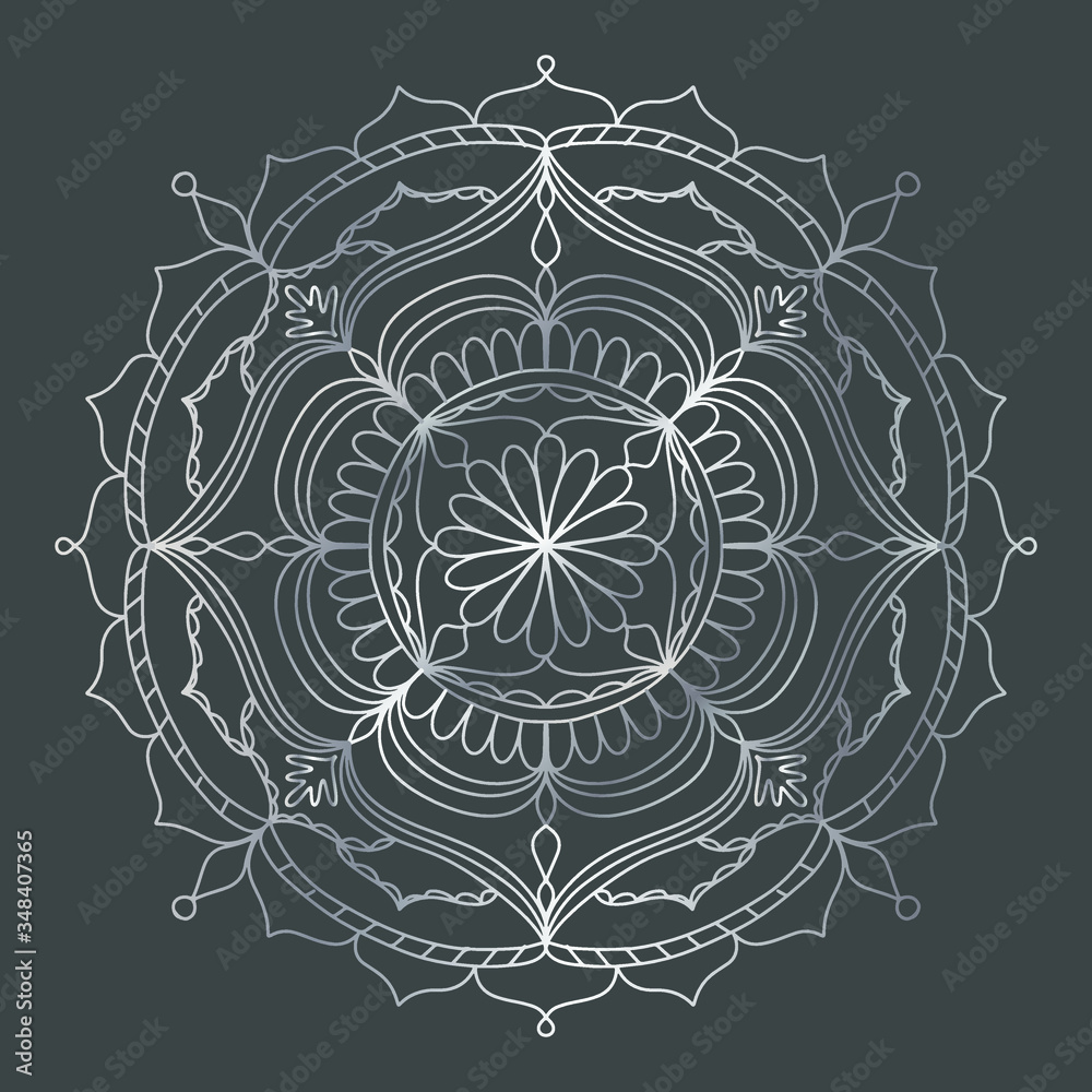 Fototapeta premium Mandala seamless pattern. Vector for design, typography, print, fabric, cover.