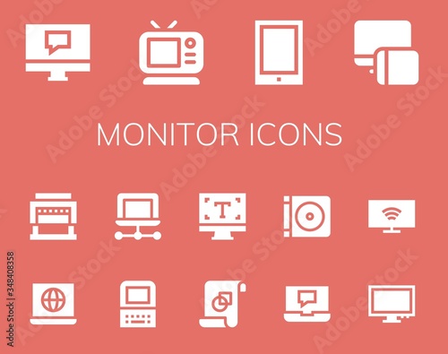 Modern Simple Set of monitor Vector filled Icons