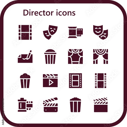 Modern Simple Set of director Vector filled Icons