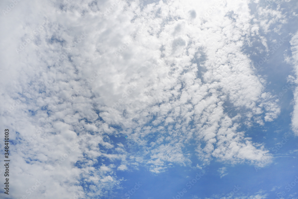 clouds in the sky, Altocumulus clouds on the blue sky, background, copy space for text