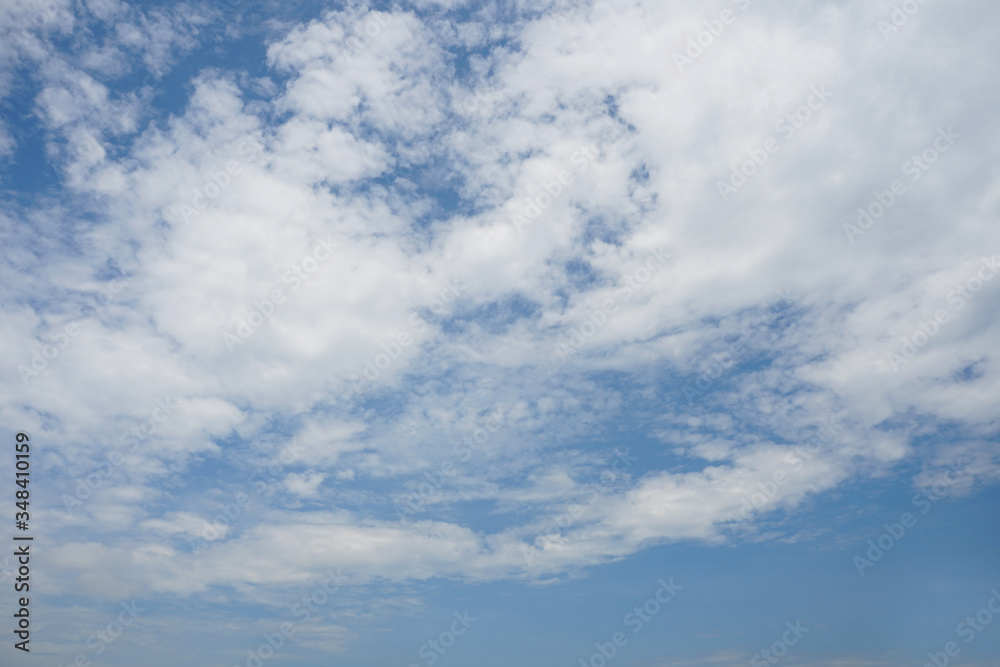 blue sky with clouds, Altocumulus clouds on the blue sky, background, copy space for text