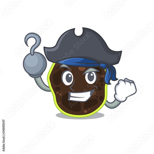 Firmicutes cartoon design in a Pirate character with one hook hand