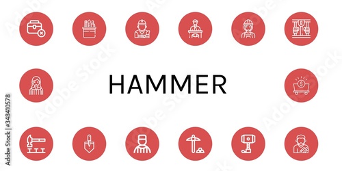 hammer icon set