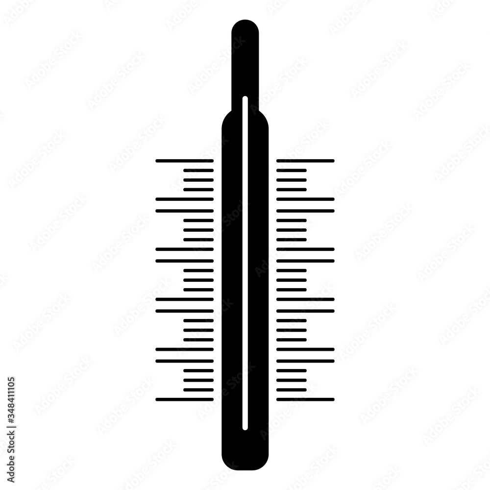Thermometer icon to measure the temperature on a white background Thermometer icon to measure the temperature on a white background