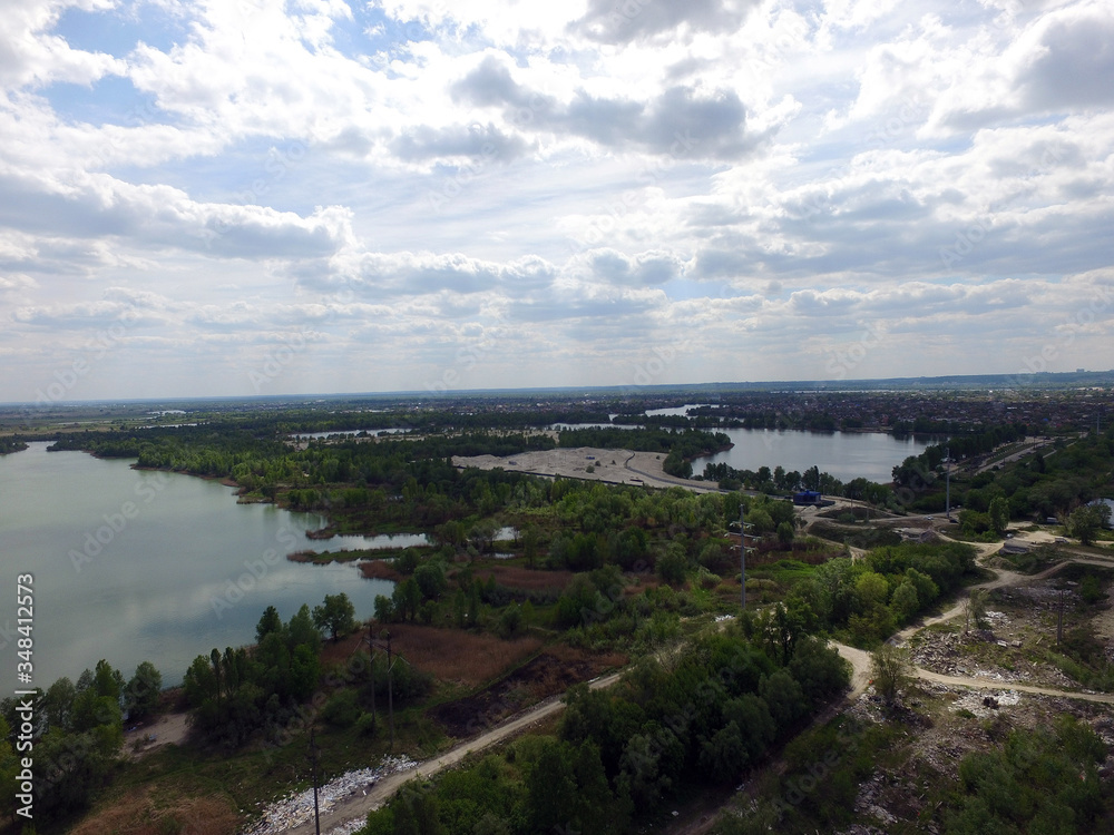 Aerial view of the saburb landscape (drone image). Near Kiev Aerial view of the saburb landscape (drone image). Near Kiev
