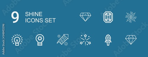 Editable 9 shine icons for web and mobile