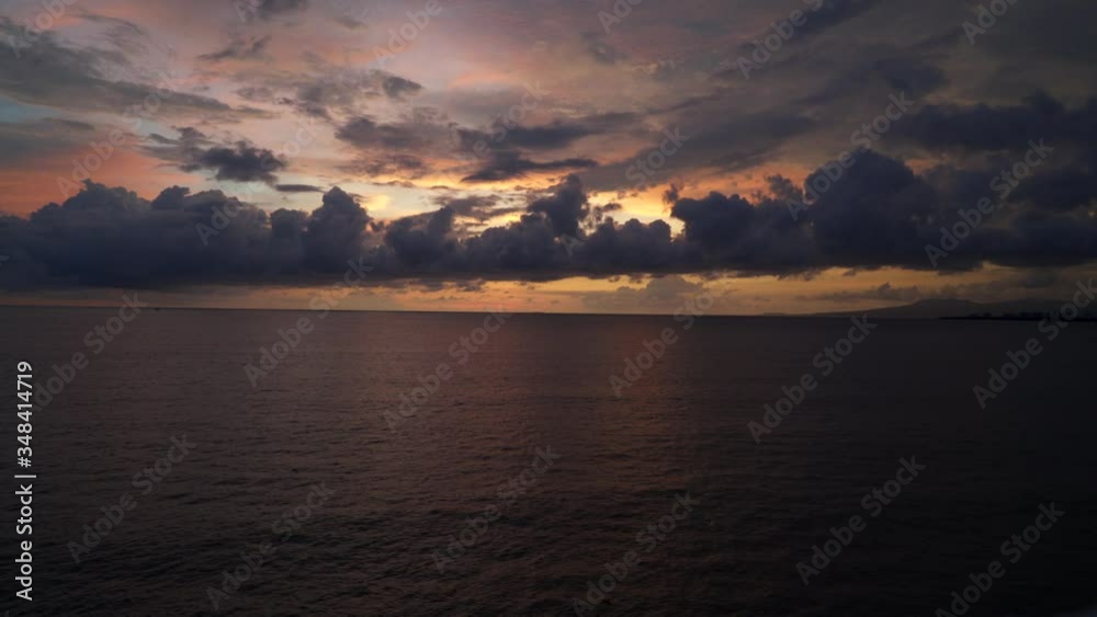 Sunset Behind Clouds over the Ocean Sunset Behind Clouds over the Ocean