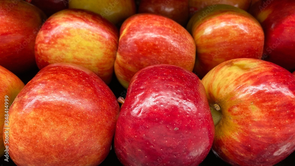 red apples in a market red apples in a market