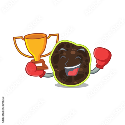 An elegant boxing winner of firmicutes caricature design concept