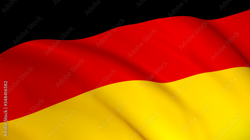 Naklejka premium The national flag of Germany (German flag) waving background illustration. Highly detailed realistic 3D rendering