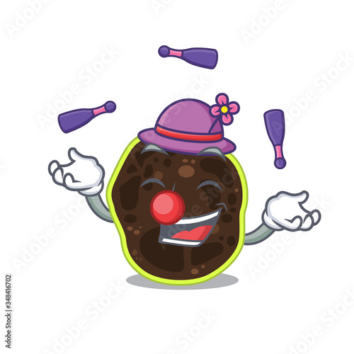 A firmicutes cartoon design style succeed playing juggling