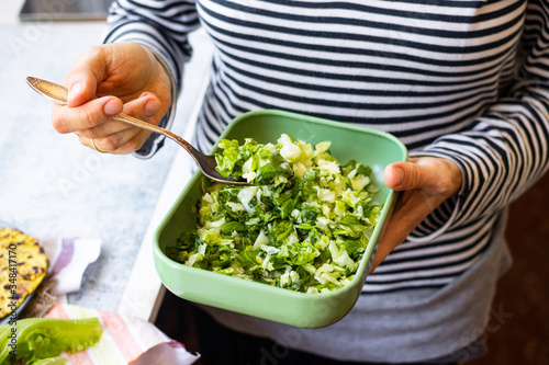 Green cabbage lettuce vitamin salad