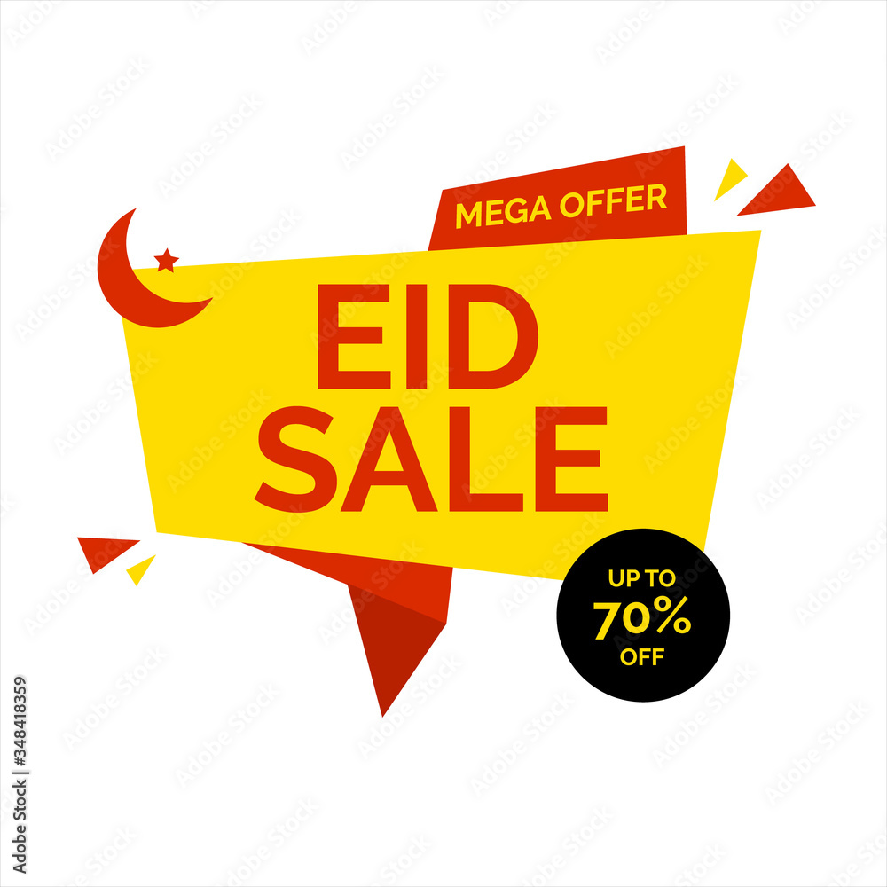 Eid Mubarak Sale Design for business. Discount Banner Promotion Template Eid Mubarak Sale Design for business. Discount Banner Promotion Template
