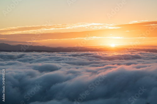 雲海と朝日 三次市霧の海展望台