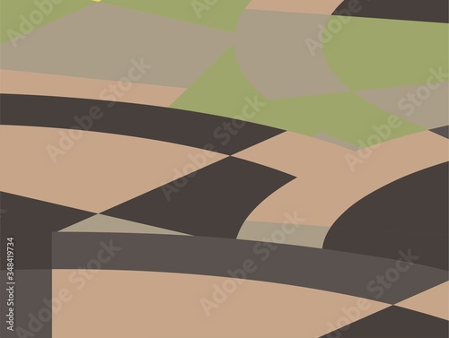 Beautiful of Colorful Art Brown and Green, Abstract Modern Shape. Image for Background or Wallpaper